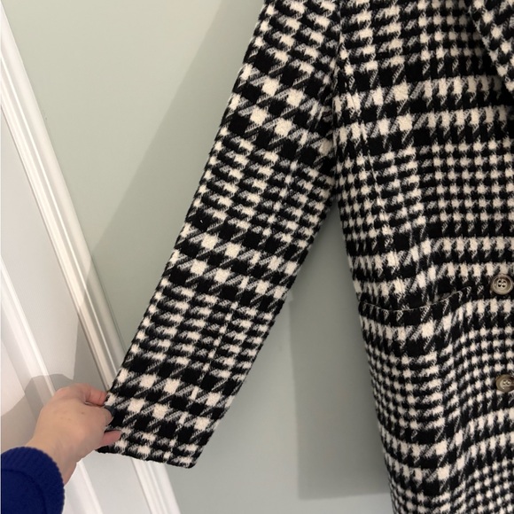 Ann Taylor Black & Ivory Houndstooth Relaxed Wool-Blend Jacket – Size S - Picture 7 of 12